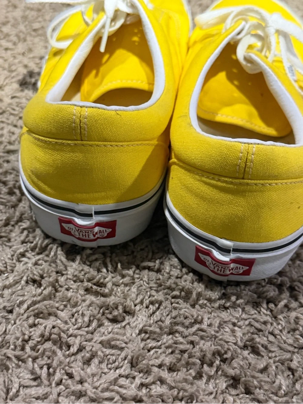 Vans Yellow Canvas Low Top Sneakers with White Laces